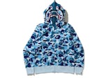 Big ABC Camo Shark Wide Full Zip Double Hoodie [ BLUE ]