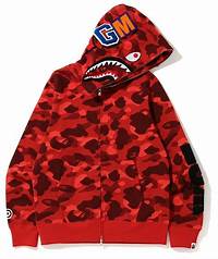 Shark Camo Tracksuit Pullover Hoodie [ Red Camo ]