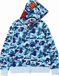 Shark Camo Tracksuit Pullover Hoodie [ Blue Camo ]